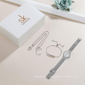 SK Роскошный новый женский модный подарочный набор ювелирных изделий с браслетом и ожерельем Роскошные кварцевые часы набор Рождественский подарок для женщин подарок